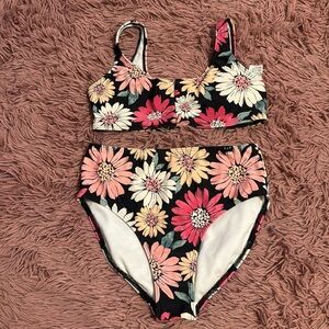Abercrombie kids  floral print kids bathing suit